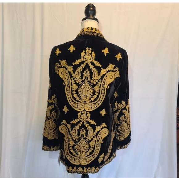 New W/Tags Free People Black Embroidered Magic Carpet Ride Blazer Small - Picture 12 of 12